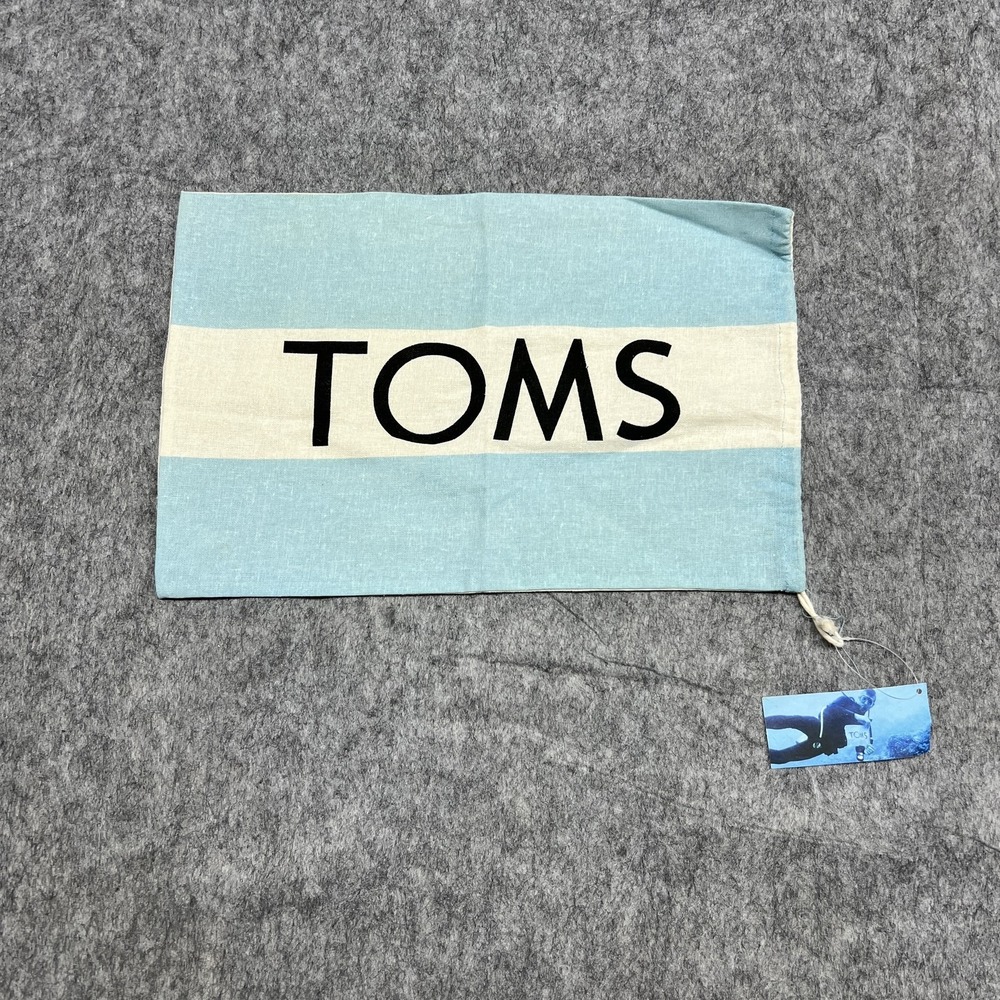TOMS Shoe Canvas One for One Flag Blue White Banner Give Back Movement Dust Tote
